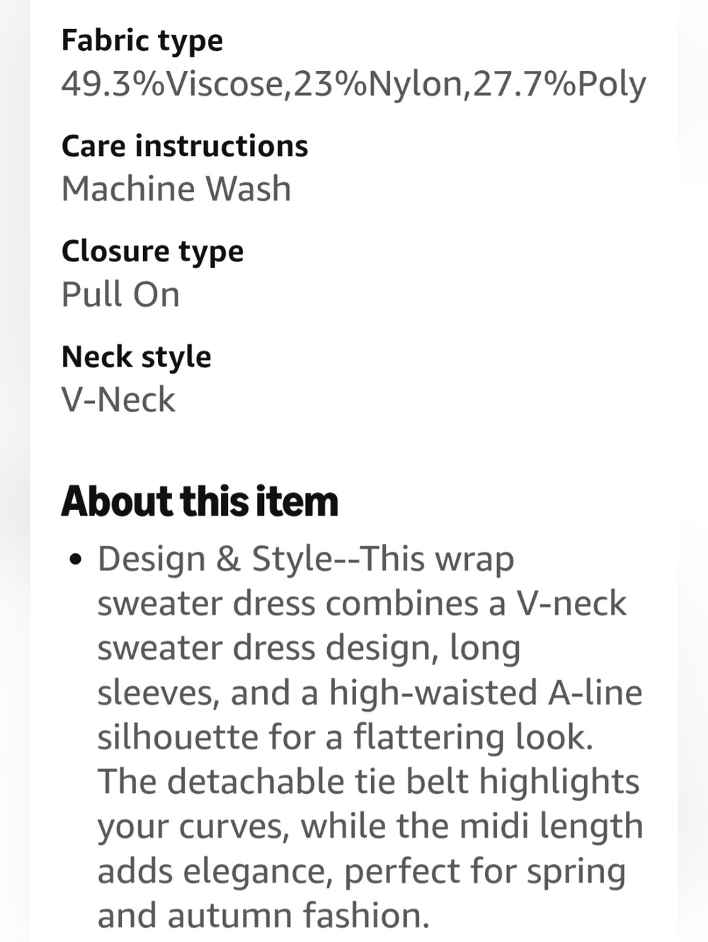 Zoifada V Neck long sleeve Black & White Ribbed knit A line Midi dress Small NWT - Picture 4 of 6